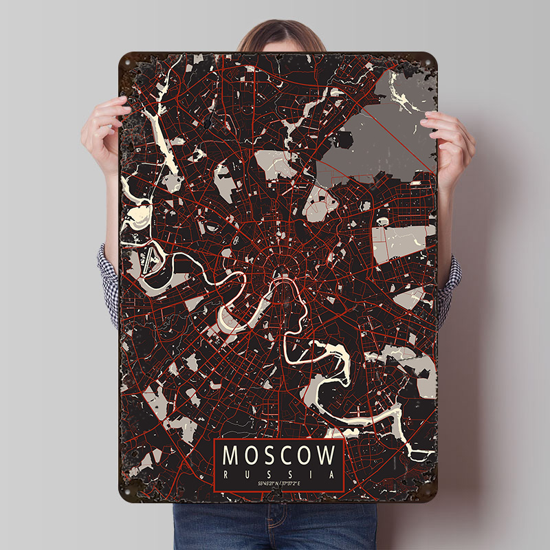 Affiche en métal de vecteur de - Custom Map Poster avis et prix