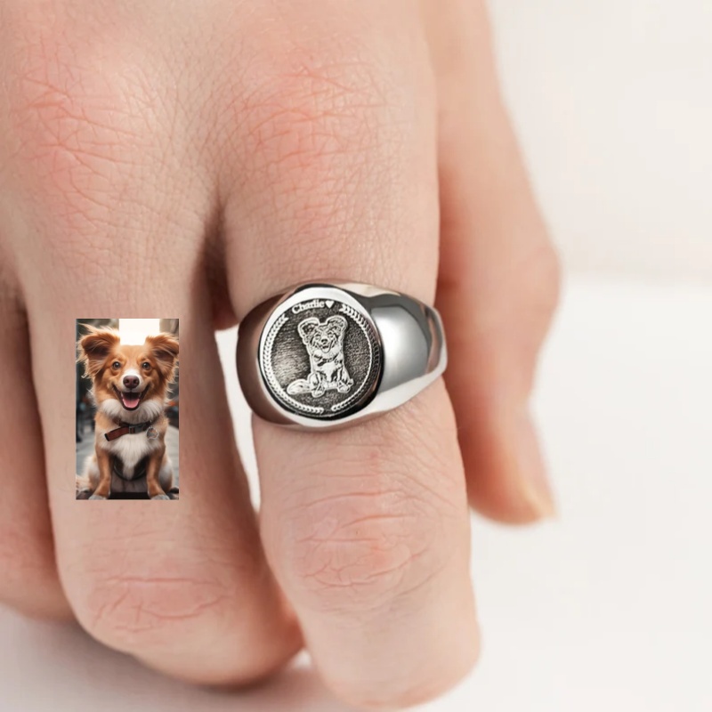 Bague signet personnalisée ave - Initial Ring Custom avis et prix