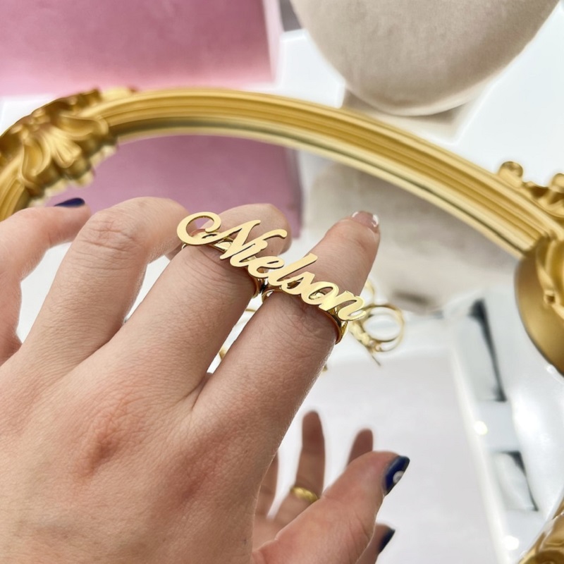 Bague à deux doigts en acier i - Initial Ring Custom avis et prix